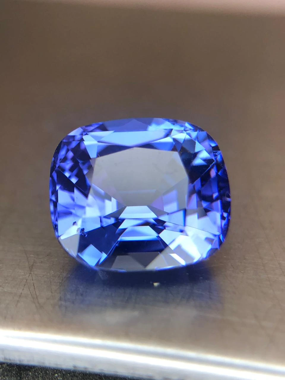 Tanzanite 5.3 carat, AA Grade in Step Cushion Cut