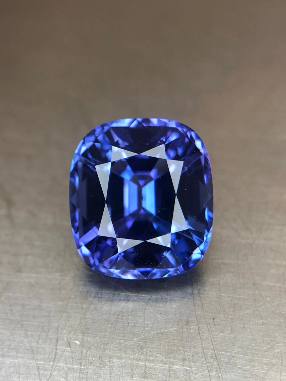 Tanzanite 5.3 carat, AA Grade in Step Cushion Cut