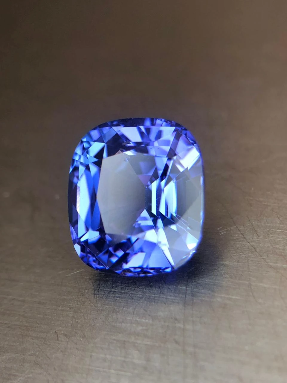 Tanzanite 5.3 carat, AA Grade in Step Cushion Cut