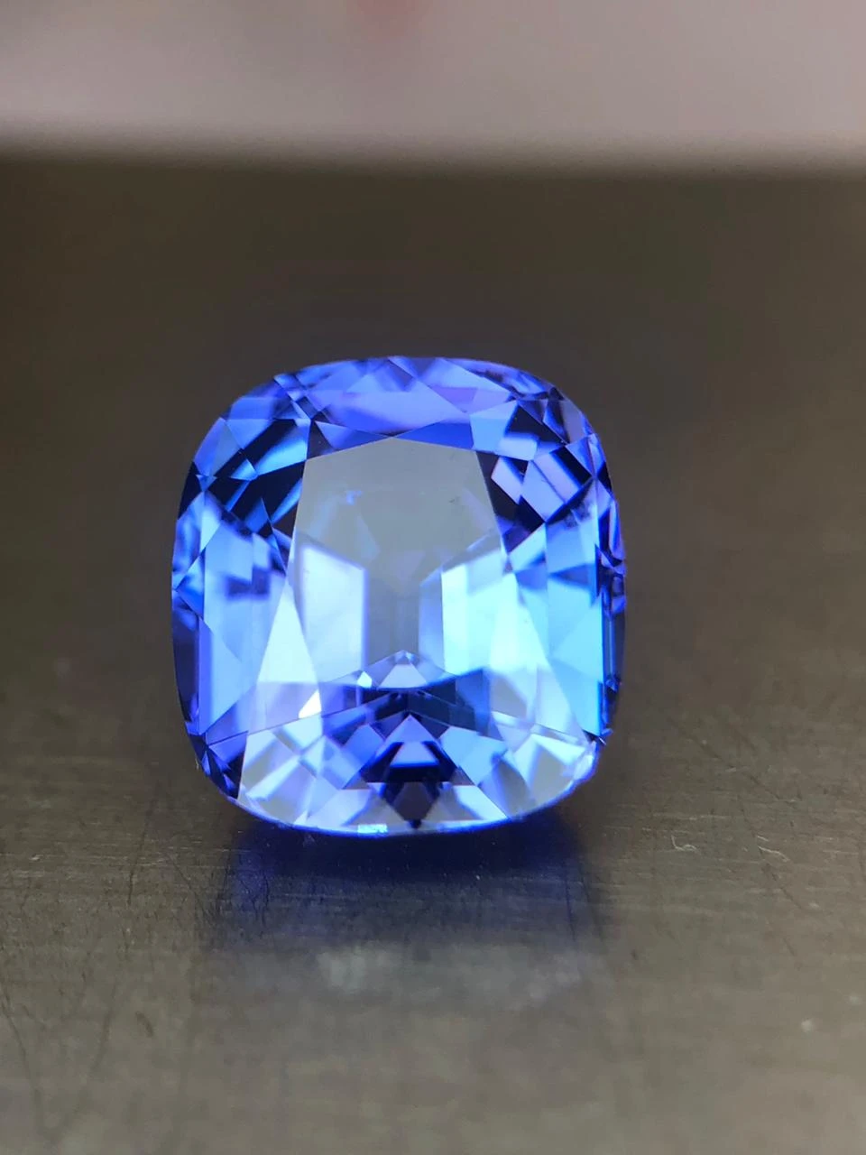 Tanzanite 5.3 carat, AA Grade in Step Cushion Cut