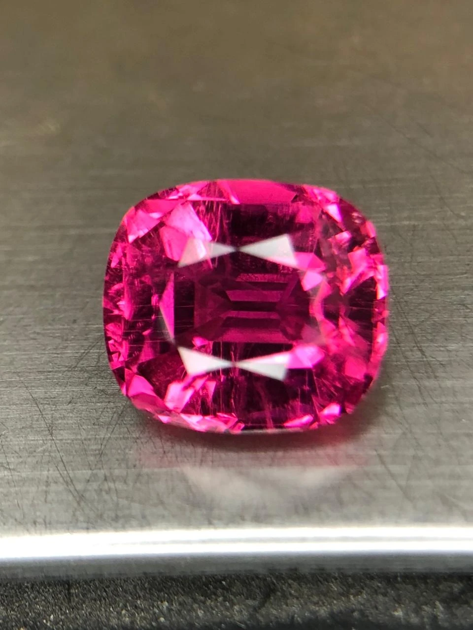 Neon Pink Rubellite 5.8 carats in Cushion Cut from Afghanistan