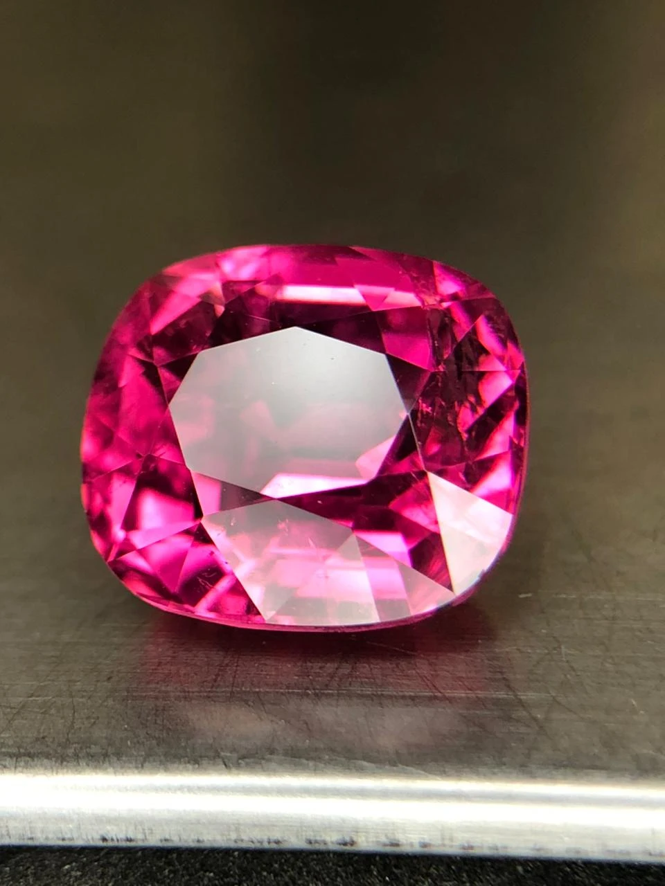 Neon Pink Rubellite 5.8 carats in Cushion Cut from Afghanistan