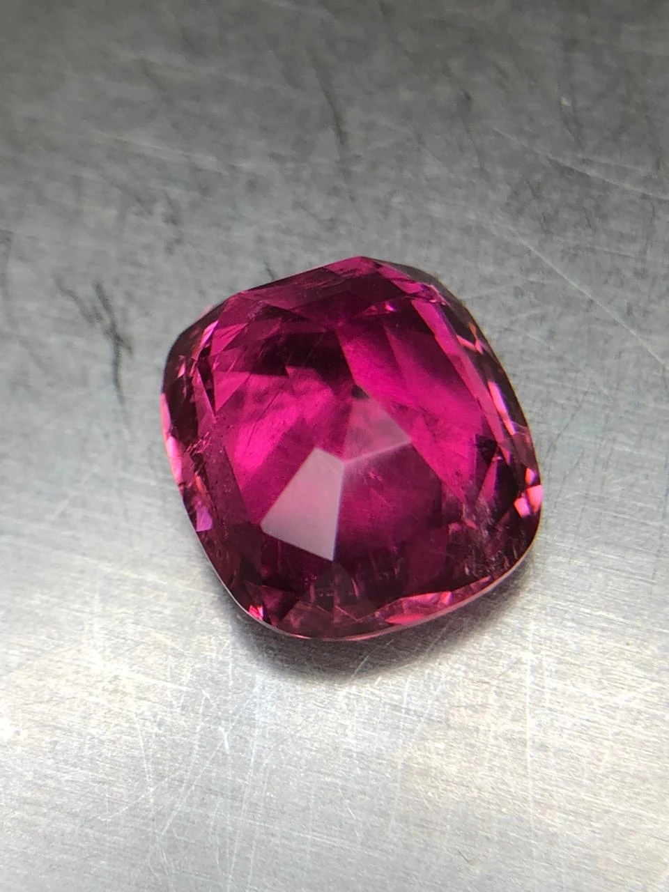 Neon Pink Rubellite 5.8 carats in Cushion Cut from Afghanistan
