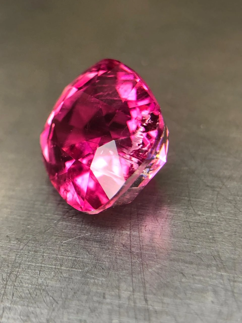 Neon Pink Rubellite 5.8 carats in Cushion Cut from Afghanistan