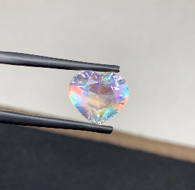 6.14 CT Natural Rainbow Moonstone Heart Shape Loose Gemstone