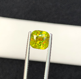 3.43 CT Natural Greenish Yellow Sphene Cushion Shape Loose Gemstone