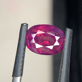 Natural Purplish Red Kashmir Ruby 2.07 Carat, Cushion Cut Faceted Loose Gemstone