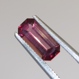1.05 Ct. Emerald cut peach pink Tourmaline from Nigeria